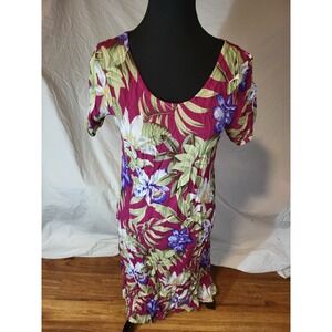 NWT Hibiscus Collection Hawaii Berry Flower‎ Dress Size M